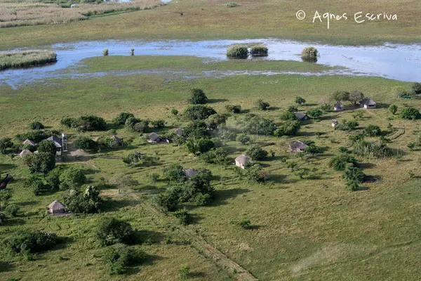 Survol du Shoebill camp - Marais de Bangweulu, Zambie mai 2006
