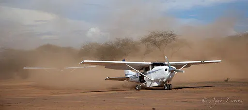 Cessna, survol des lacs Magadi et Natron